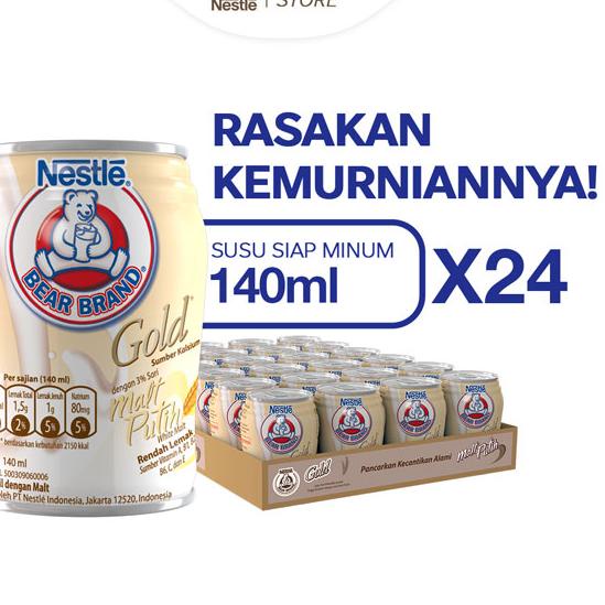 

IdE9q4P Terpopuler BEAR BRAND Susu Kaleng Gold White Malt Susu Steril 140ml x 24 pcs