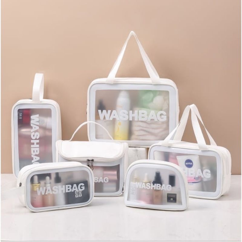 Tas Kosmetik Washbag Travel Pouch Make Up Organizer Transparan