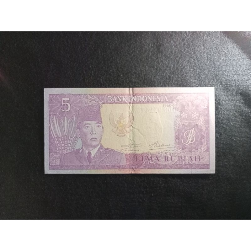 5 rp seri sukarno 1960 XF