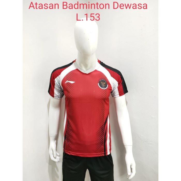 Baju Badminton Kaos Bulutangkis Atasan Dewasa L.153 Timnas Indonesia