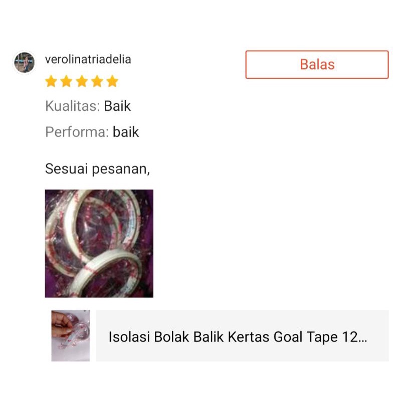 Isolasi Bolak Balik Kertas Goal Tape 12mm Kecil Murah