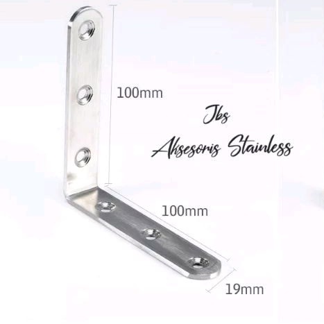 BRACKET SIKU AMBALAN STAINLESS 100X100MM(10CM) T: 3MM - PENYANGGA RAK