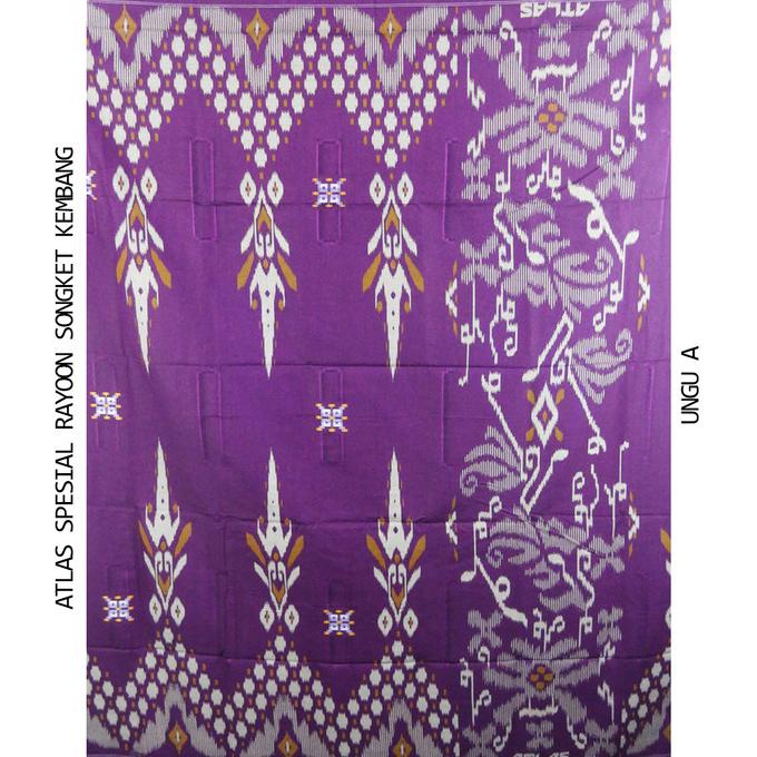 SARUNG ATLAS SPECIAL RAYON SONGKET KEMBANG - Ungu A ss