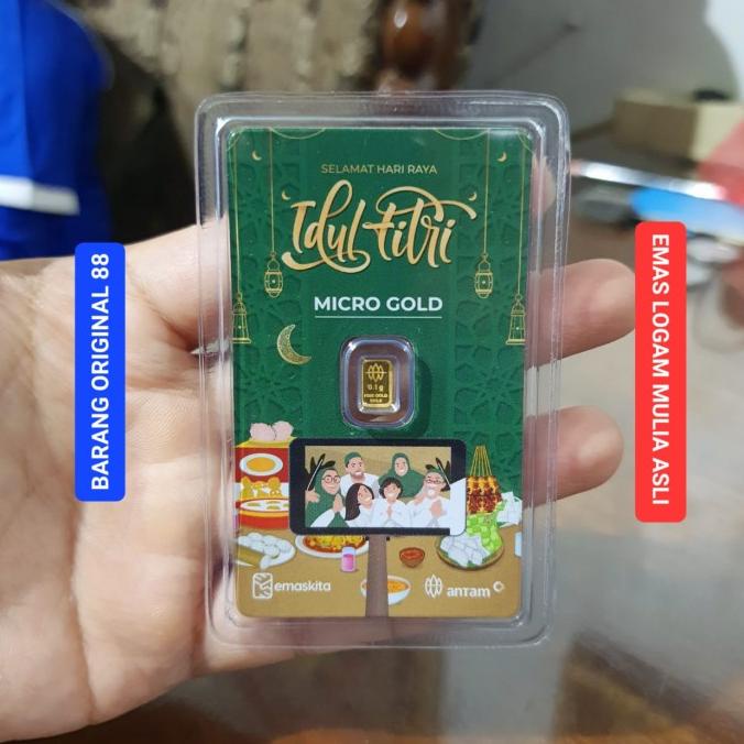 Hampers Hadiah Lebaran Kado Ucapan Selamat Idul Fitri Emas 0.1 Gram Antam 0,1 Stok Terbatas