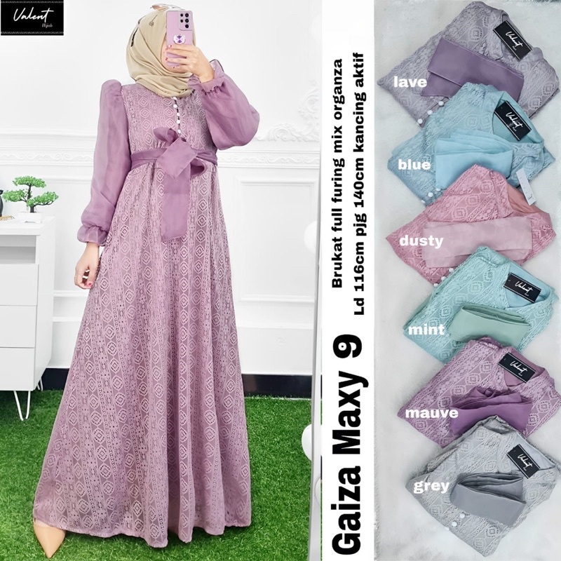 Gaiza maxy 9 / gamis brokat BY VALENT