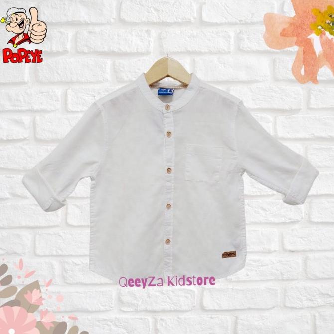 Kemeja Koko Lengan Panjang Anak Laki Laki Motif Tekstur by Popeye