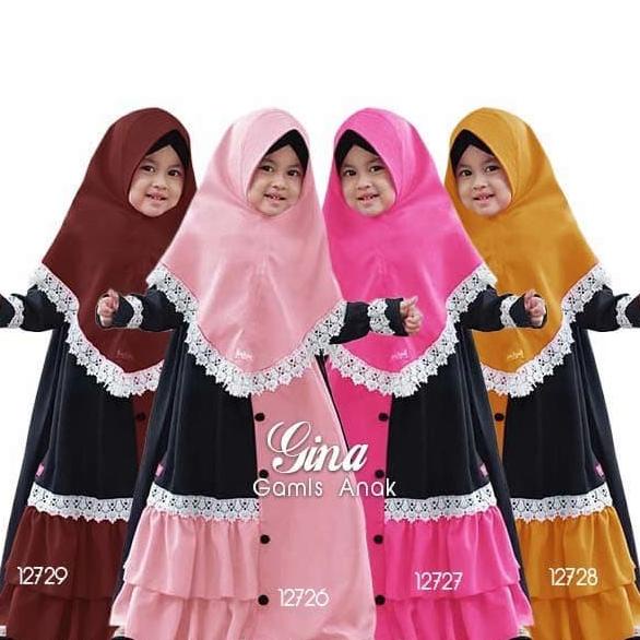 gamis anak perempuan lengan panjang baju set hijab