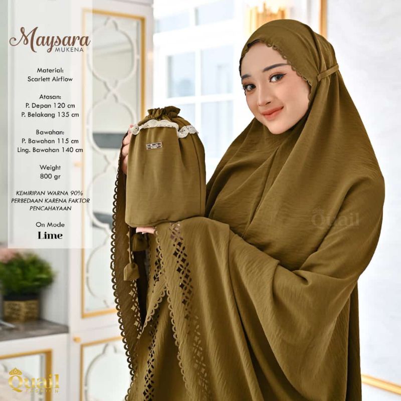 Mukena Polos Lasercut Quail Model MAYSARA