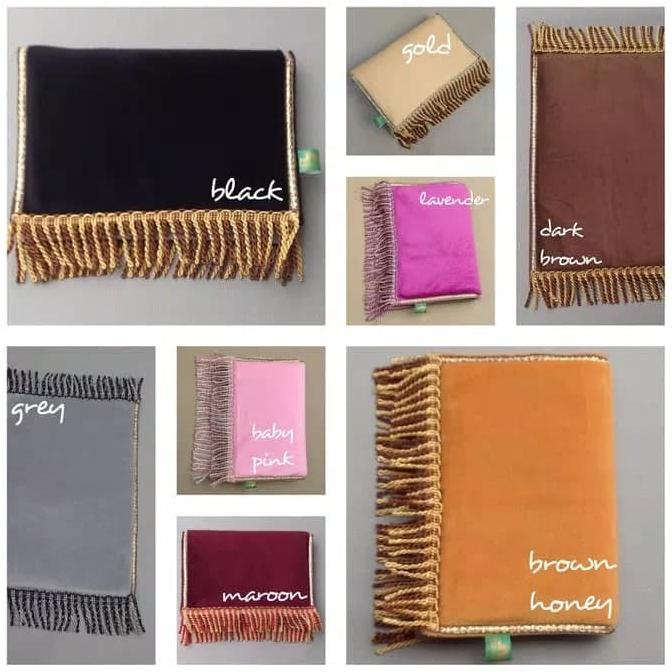 Sajadah Kecil Velvet Premium Polos Muka Wajah Traveling Bludru Mini