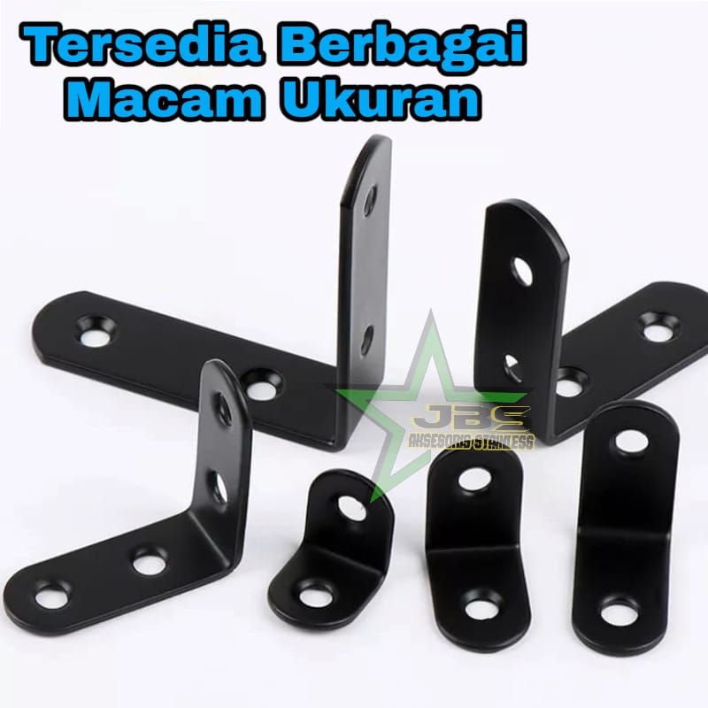 BRACKET SIKU AMBALAN BLACK MATTE 50X50MM(5CM) T: 2MM STAINLESS