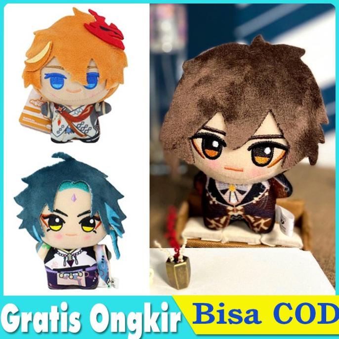 Plush Doll Anime Genshin Impact Mainan Boneka Xiao Zhongli