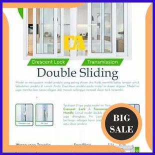 Jendela UPVC Double Sliding l Jendela Double Geser Samping 100x120cm tools n parts 54PR23