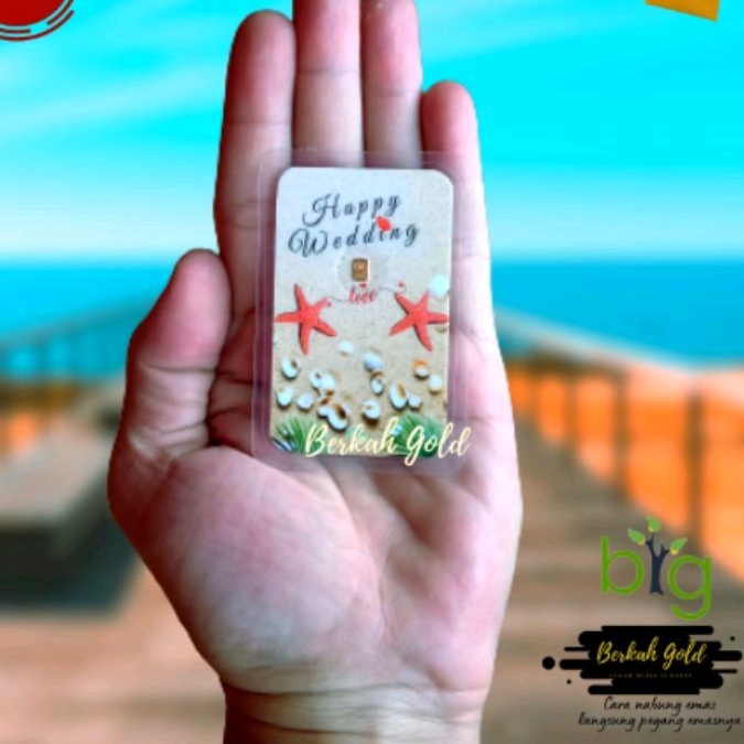 ❤Emas Mini Big Gold 0.1 Gram/Gift Series/Happy Wedding Star/Wedding