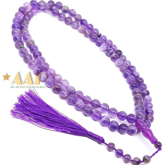 tasbih batu kecubung amethyst / tasbih kecubung asli natural alam