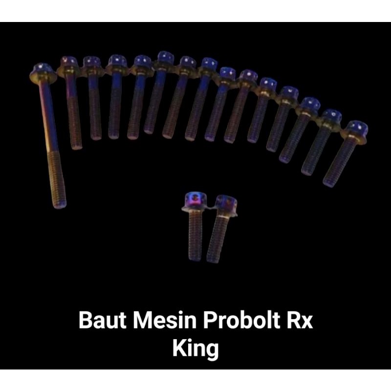 BAUT PROBOLT RX KING BAUT BLOK MESIN RX KING SET BAUT PROBOLT FLOWER BLUE