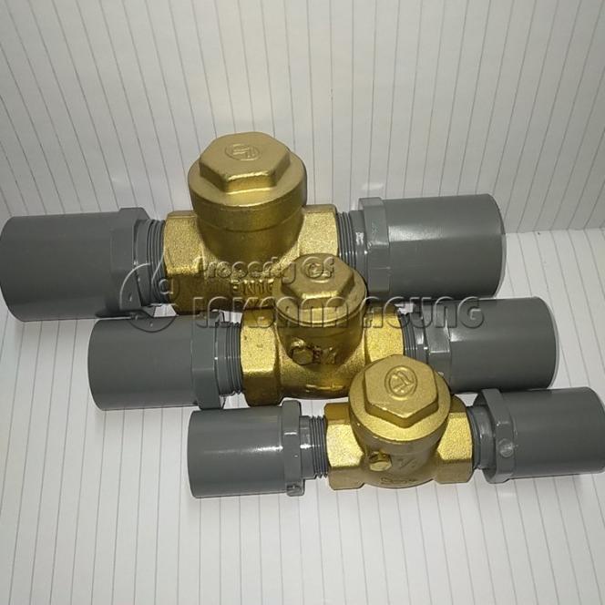 Klep Tabok 1-1/4 Inch Kuningan (Check Valve ) + Sdl Rucika + Seal Tape
