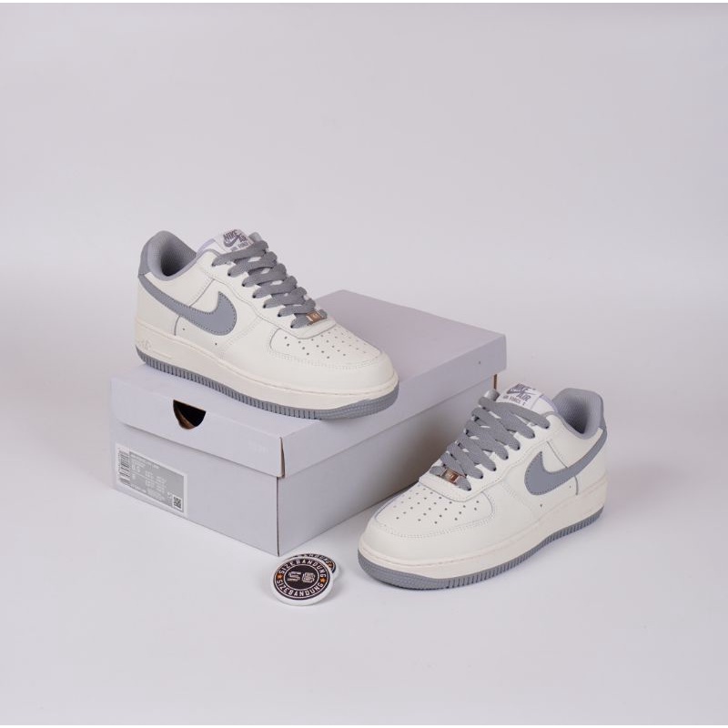 Sepatu Nike Air Force 1 Beige Grey