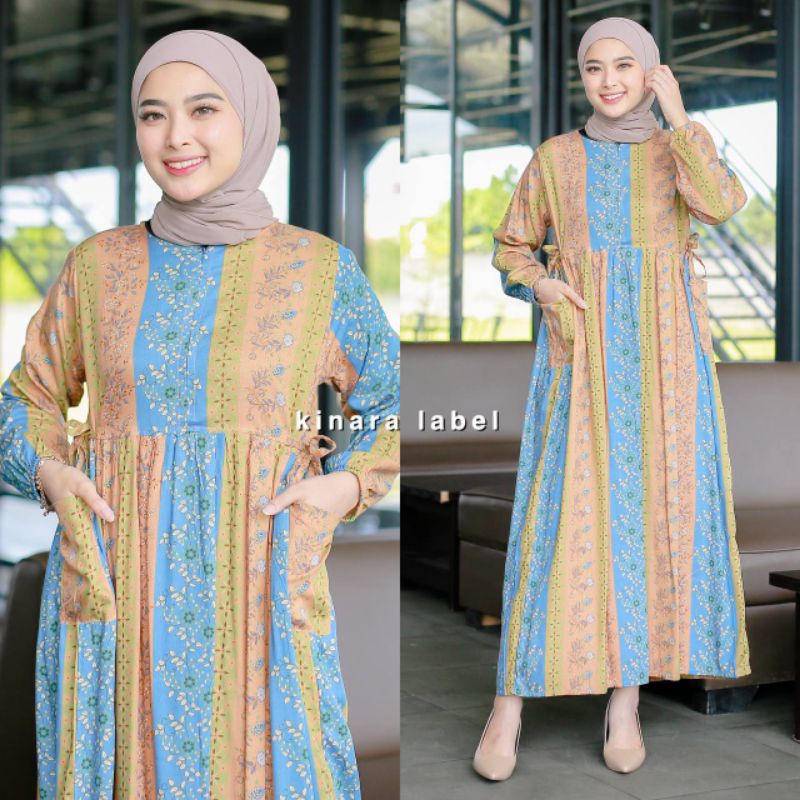KINARA - Gamis Milea / Dress Syari/ LD 120 cm / PB 130 cm / Gamis Rayon Premium / Dress Gamis Rayon 