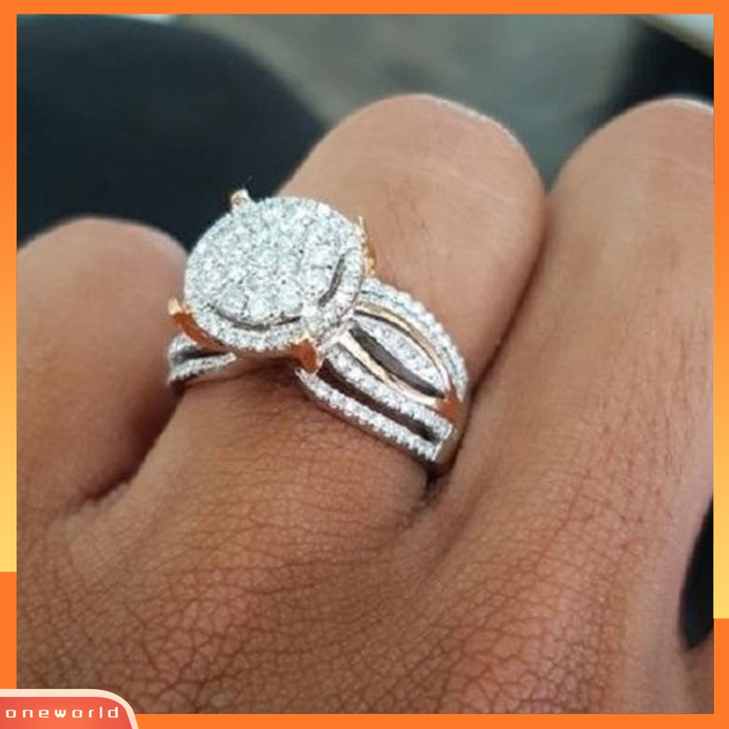 {oneworld} Cincin Wanita Hias Berlian Imitasi Tidak Luntur Ringan Multi Layers Wedding Circlet Untuk Ulang Tahun