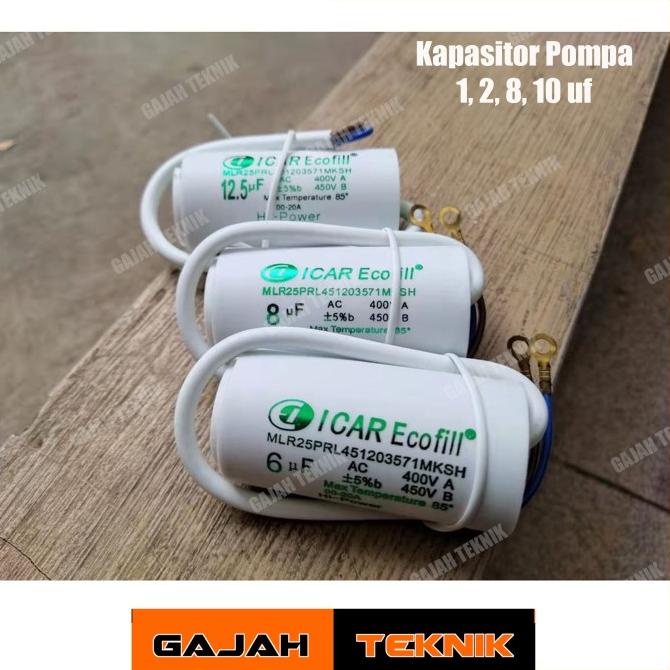 $+$+$+$+] Kapasitor Bulat Icar Ecofill 1 1,5 8 10 uf ORI Pompa Air Mesin Cuci Ka