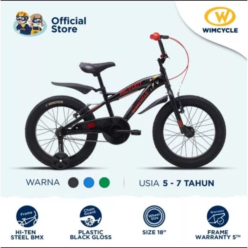 BMX WIMCYCLE SEPEDA ANAK LAKI LAKI 16 18 INCH WIMCYCLE BIG FOOT