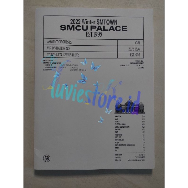[OFFICIAL] Album Only 2022 Winter SMTOWN : SMCU PALACE Ver. Potraitbook Kangta Boa TVXQ SNSD Super J