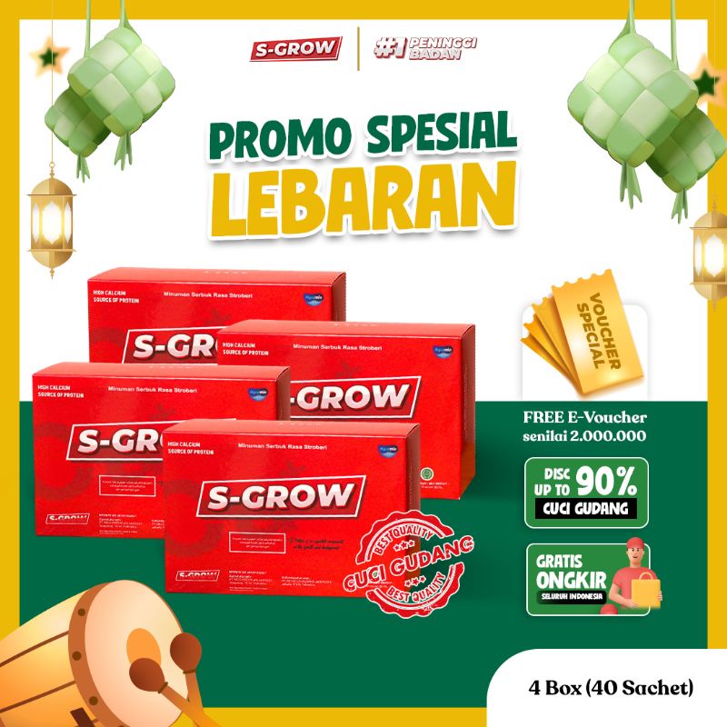 

S-GROW Susu Peninggi Badan ( Paket Diamond 4 Box)+Emas 1 gram