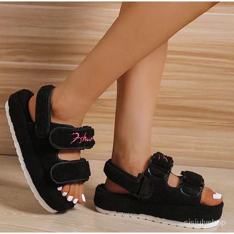 [✅BISA COD] #Sisjuly# Sandal wanita / sandal bawah tebal ujung bulat baru / sandal bawah tebal ukura