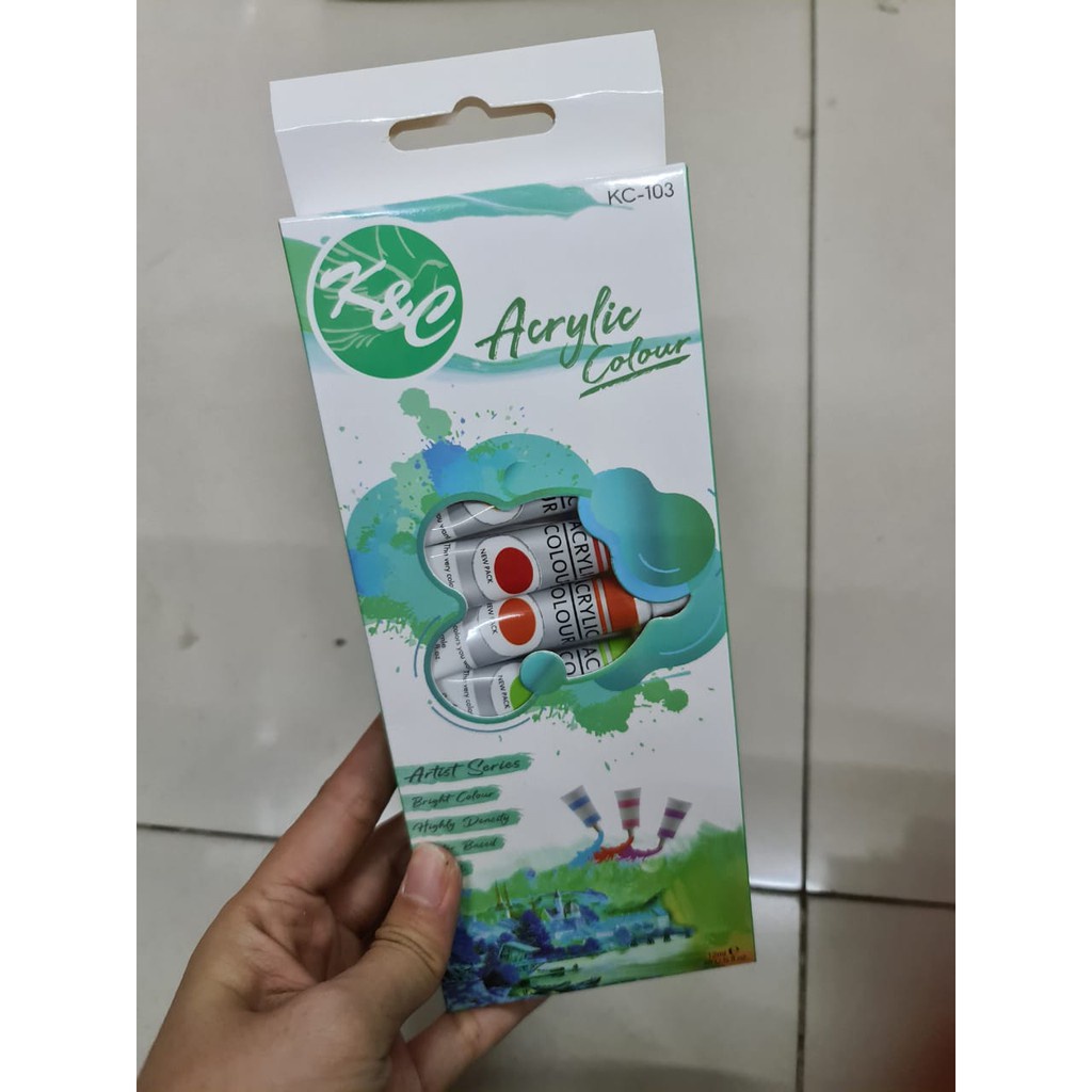 

Cat Akrilik Acrylic Colour KC-103 merk K&C 12 Warna KC103 Melukis