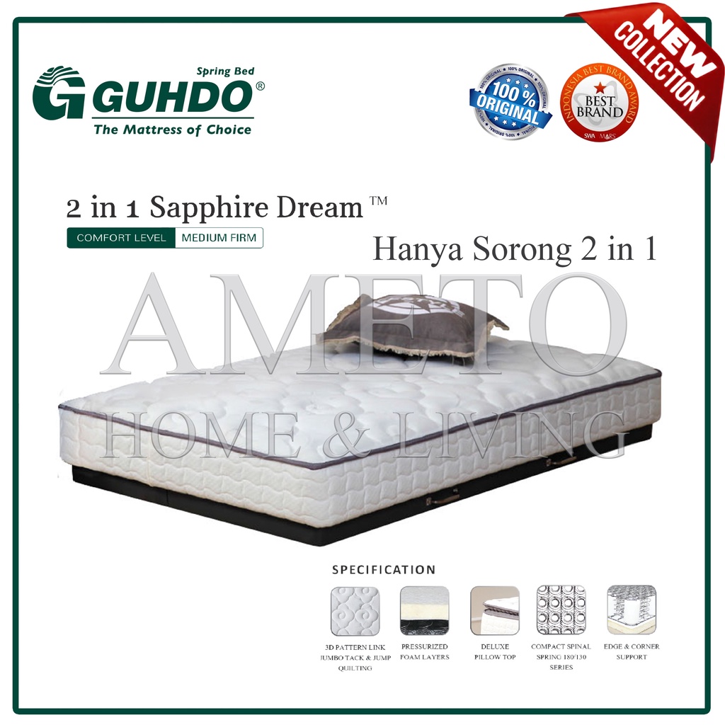 Guhdo Springbed 2 in 1 Sapphire Dream (HANYA SORONG BAWAH) 90, 100, 120, 140, 160, 180 cm