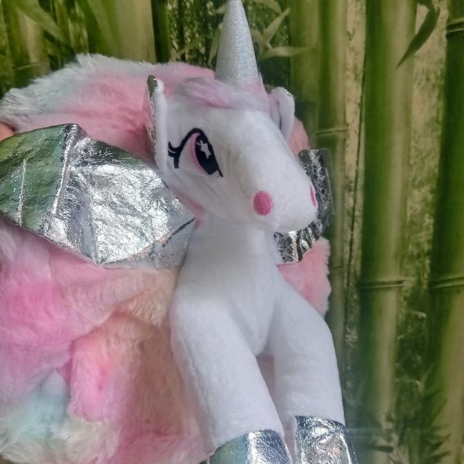 Tas ransel boneka unicorn/kado ulang tahun anak perempuan/Tas Tk impor