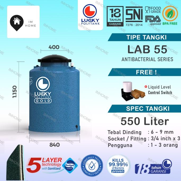 Promo Tangki / Toren Air Anti Bakteri 500 Liter LUCKY Gold LAB 550 Liter