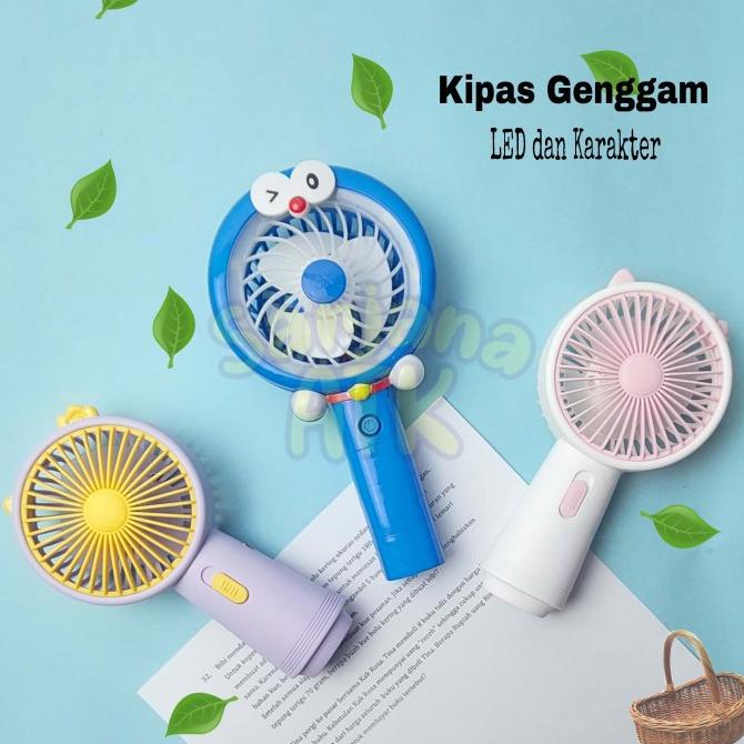 """] Kipas Angin Genggam / Kipas Angin Mini Portable Cas Karakter dan LED
