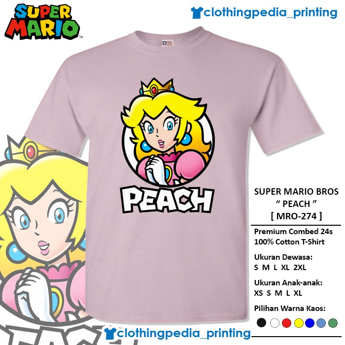 Kaos Baju Princess Peach The Super Mario Bros Character Peach T-Shirt