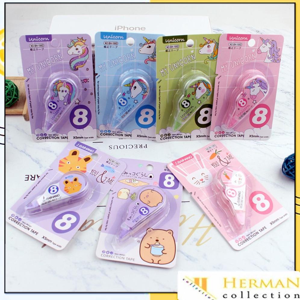 

HC Correction Tape Students Stationary School Supplies 8M Multiple Color Tipe-x Karakter Lucu Penghapus PenaTip-ex Kertas Mini