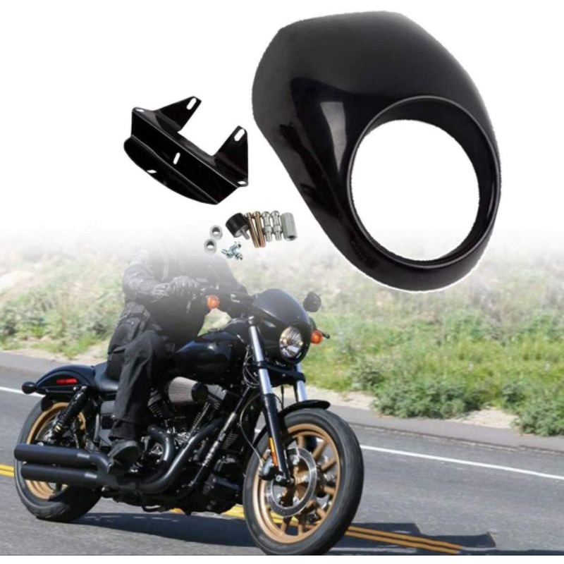 fairing Cafe Drag Headlight Fairing Custom Visor Fits For Harley Sportster Dyna FX/XL Fork