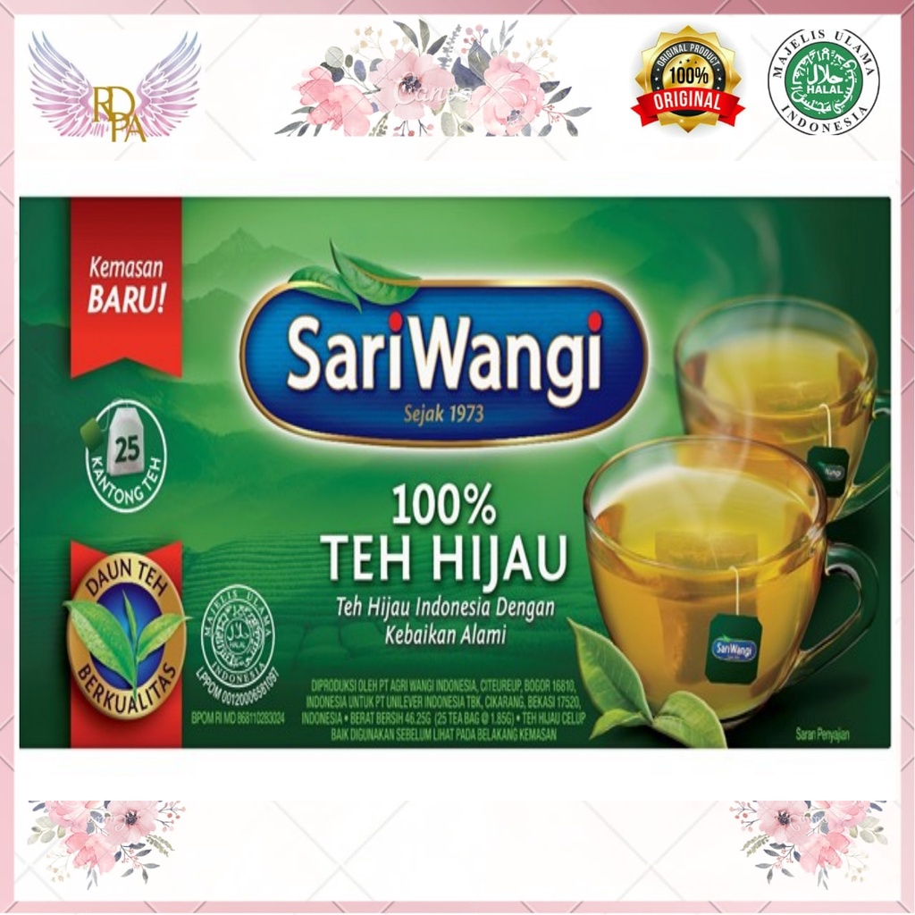 

Teh Sariwangi Green Tea. Teh Sariwangi Teh Hijau Celup isi 25. Teh Sariwangi Green Tea