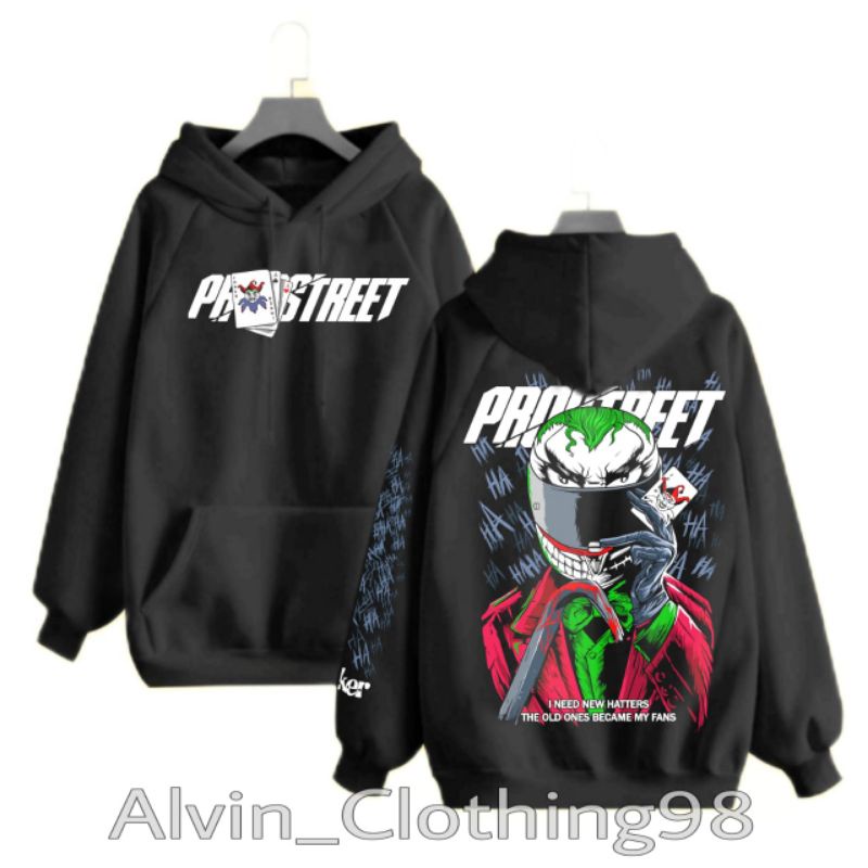 Jaket Sweater Hoodie Pria Prostreet JOKER RODER Jumbo Black Edition Original
