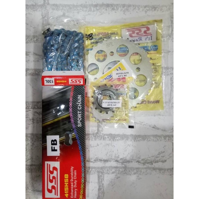 Gear Set Sss 415 Satria Fu - Ninja 150 Rantai Sss 415Hsb 130L Warna