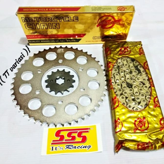 Gear Set Sss R15 V2 Rantai Wilwood 428H Gold