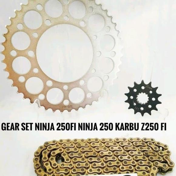 Aksesoris Gear Set Kawasaki Z250 Ninja 250 Karbu Ninja 250 Fi Rantai