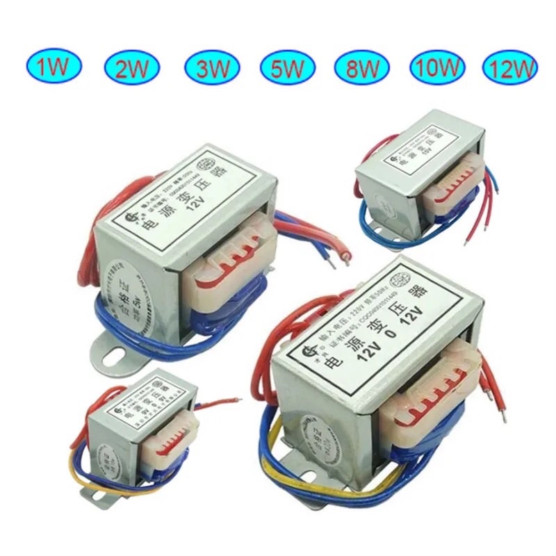 Transformer EI AC 220V Trafo 1W 2W 3W 5W 10W 12W Output AC 6V 9V 12V 15V 18V 24V