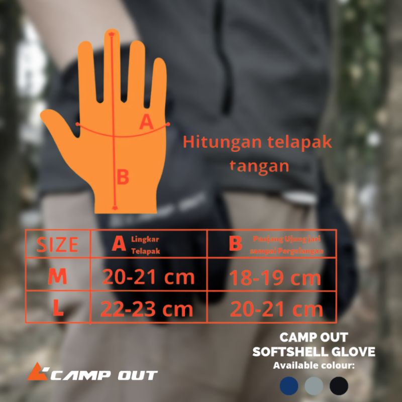 Camp Out Sarung Tangan Gunung Pria Wanita - Sarung Tangan Motor Multifungsi - Gloves Softshell Waterproof