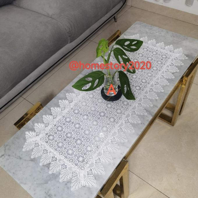 Taplak Meja Tamu Renda Bordir Mewah