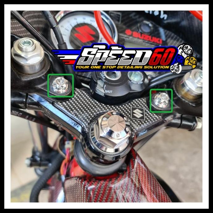 Baut Segitiga Shock Sok Satria Fu Probolt Gold Blue Silver Mur