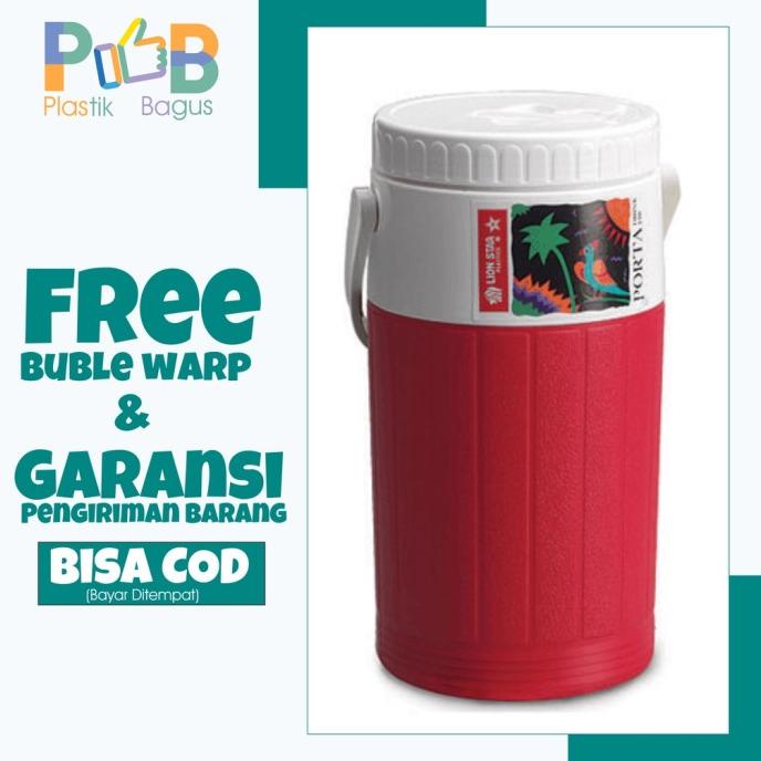 termos air panas dingin kopi teh Porta Drink Jar 2 L (D-24) Lion Star