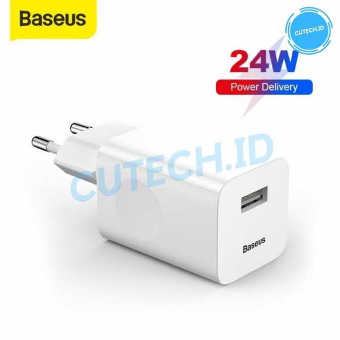 Kepala Charger Baseus 24W Quick Charger 3.0 Putih