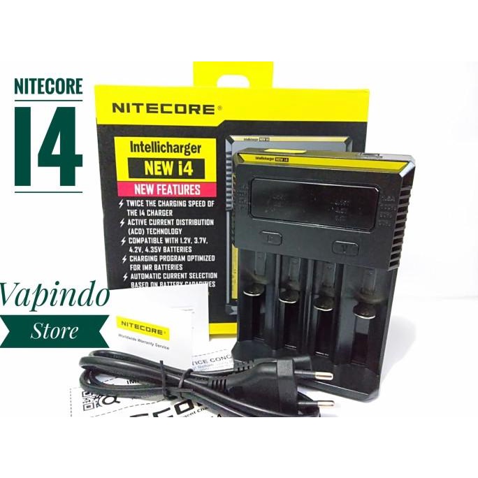 Battery Charger Nitecore I4 Original Intellicharger 18650 - 4 Slot