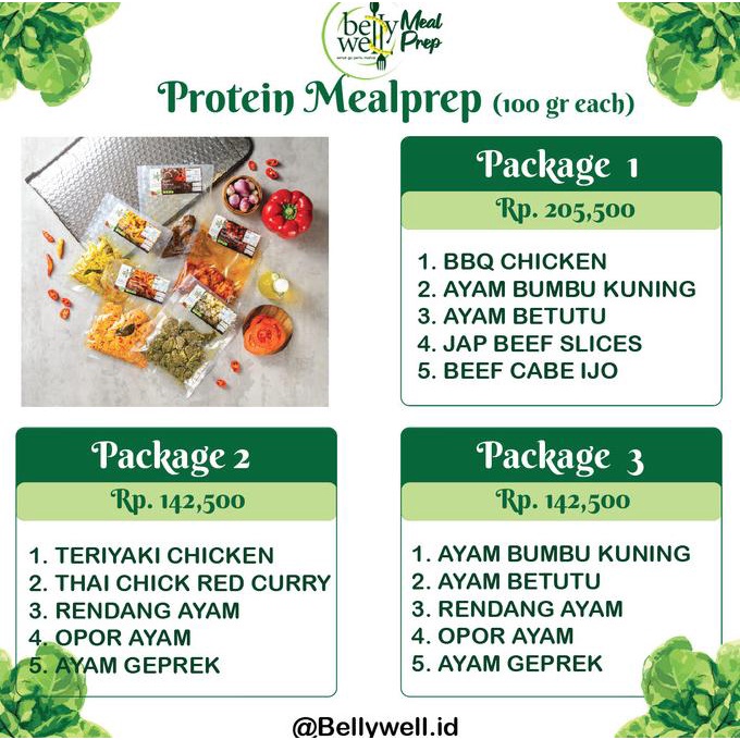 

Promo BELLYWELL PROTEIN MEAL PREP PACKAGE (Jadetabek deliveries)