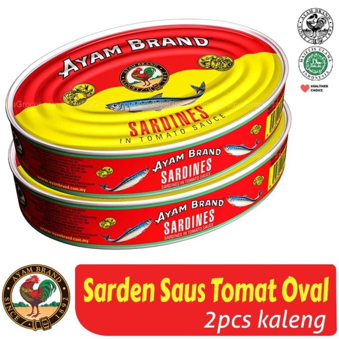 

Promo Sarden Kaleng Saus Tomat Oval Ayam Brand 425gr isi 2 pcs